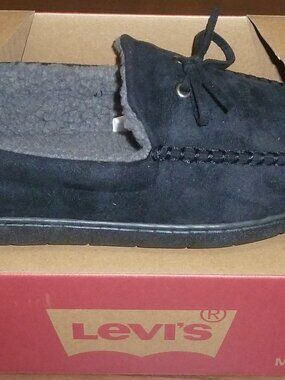 Levi's Mens Black Moccasin Slippers Size Medium 8-9
